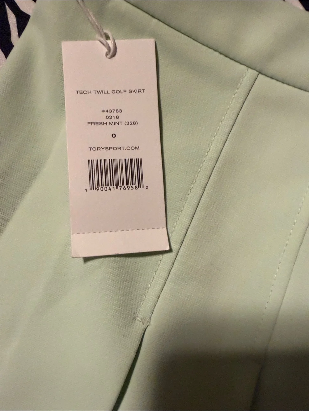 Tory Burch Light Green Pleated Mini Skirt